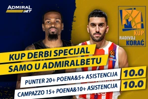 Uzmi bonus 2500  i kladi se na spektakularno visoke kvote na kup derbi u AdmiralBetu!